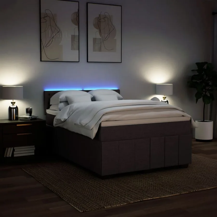 Sommier à lattes de lit avec matelas Marron foncé 160x200 cm - 5