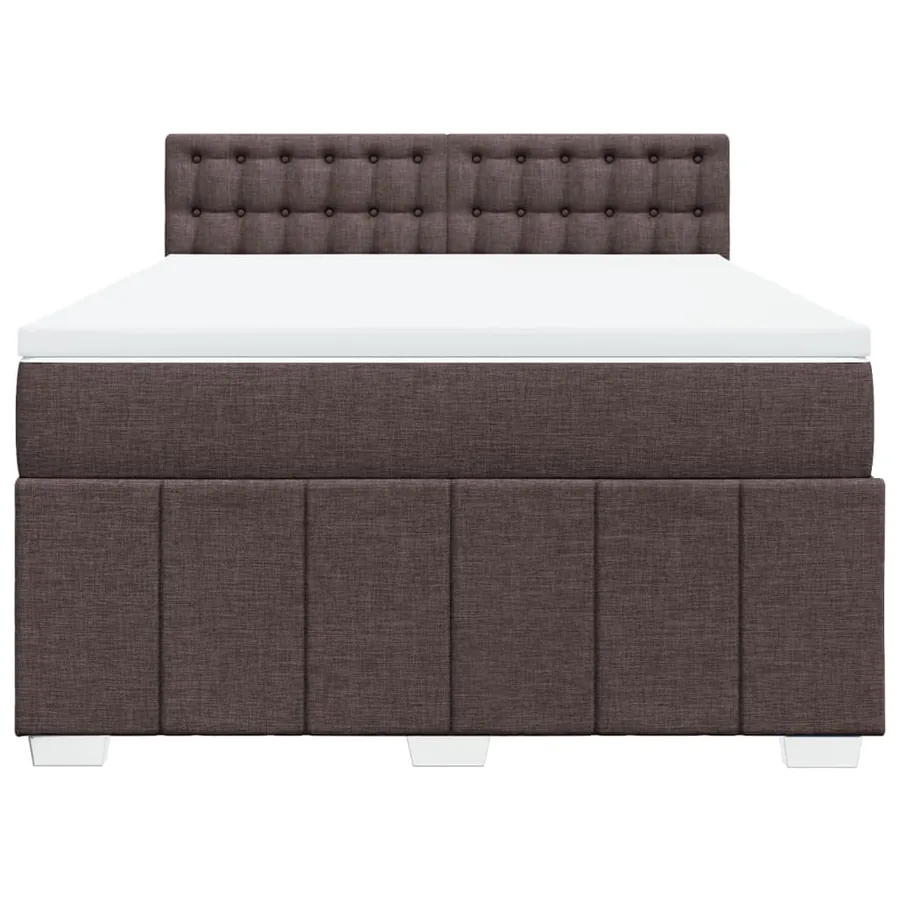 Sommier à lattes de lit avec matelas Marron foncé 160x200 cm - 6