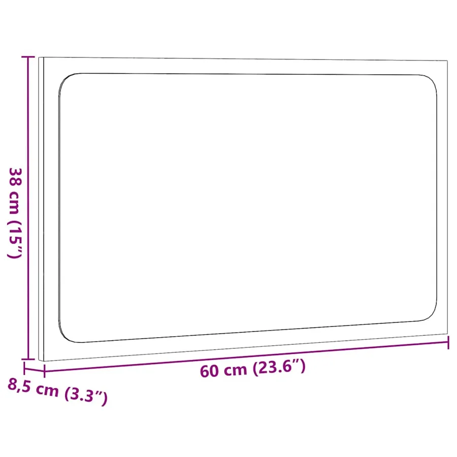 Miroir de salle de bain avec lumière LED chêne artisanal - 14