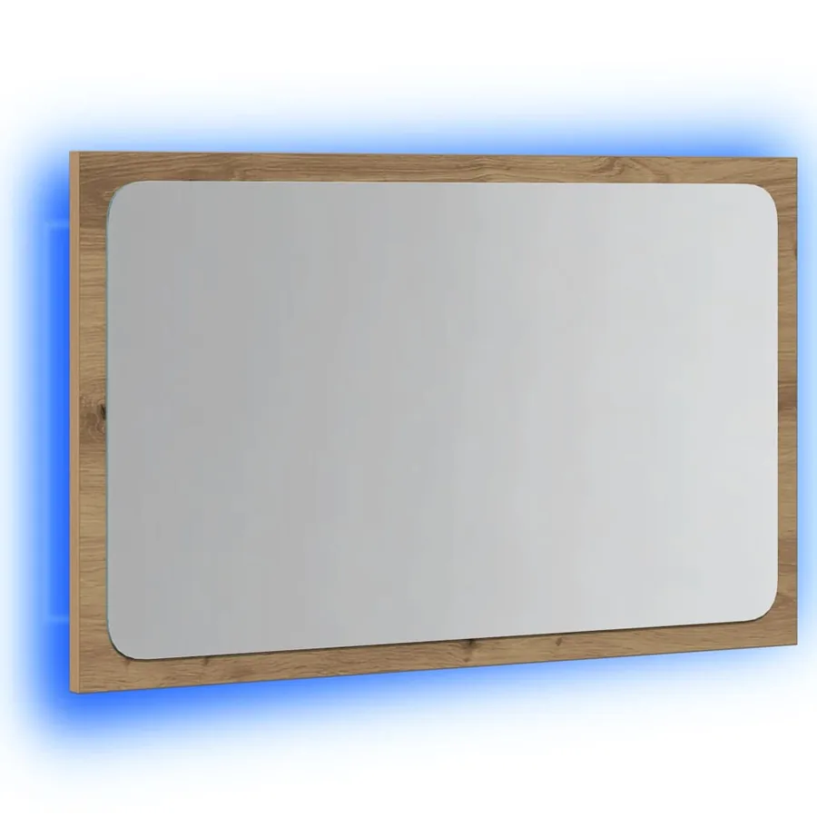 Miroir de salle de bain avec lumière LED chêne artisanal - 3