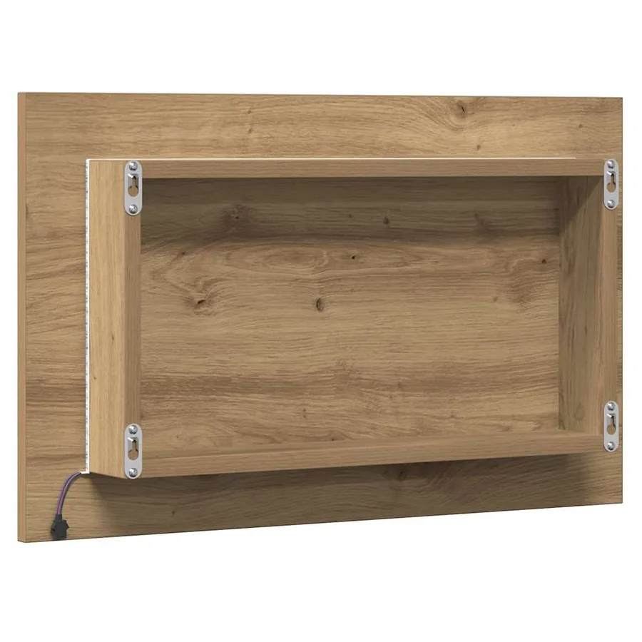Miroir de salle de bain avec lumière LED chêne artisanal - 8