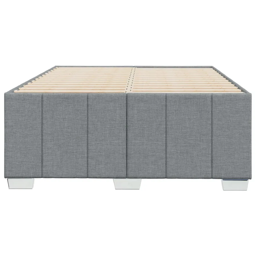 Cadre de lit sans matelas gris clair 120x190 cm tissu - 4