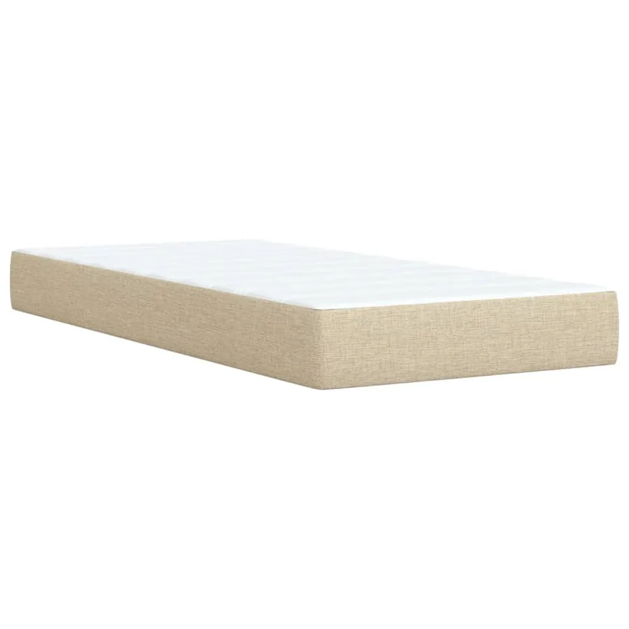 Sommier à lattes de lit avec matelas Crème 100x200 cm Tissu - 10