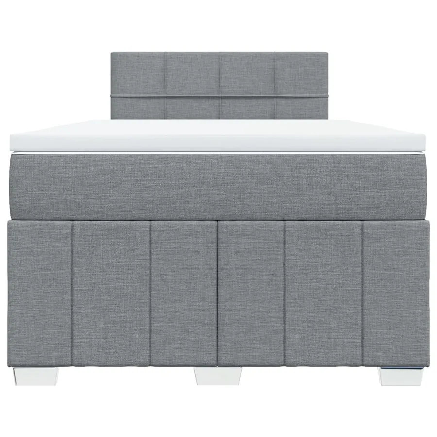 Sommier à lattes de lit et matelas gris clair 120x190 cm tissu - 6