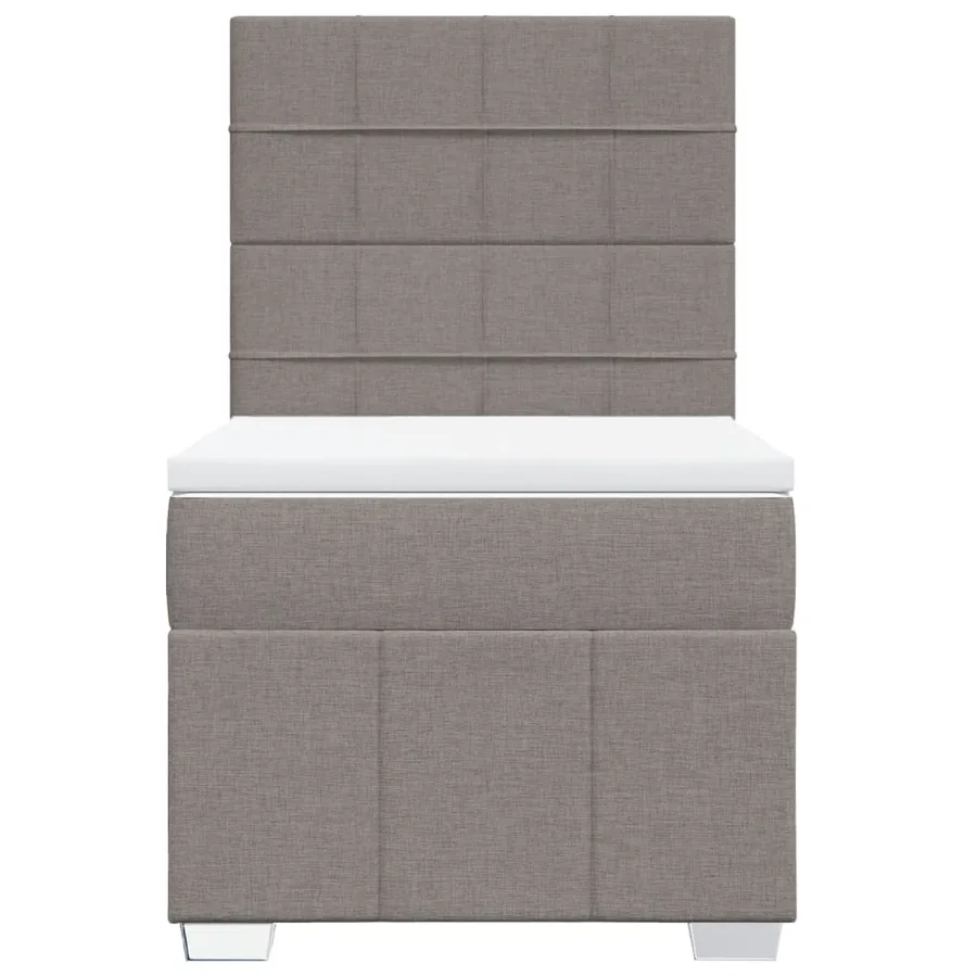 Sommier à lattes de lit avec matelas Taupe 100x200 cm Tissu - 4