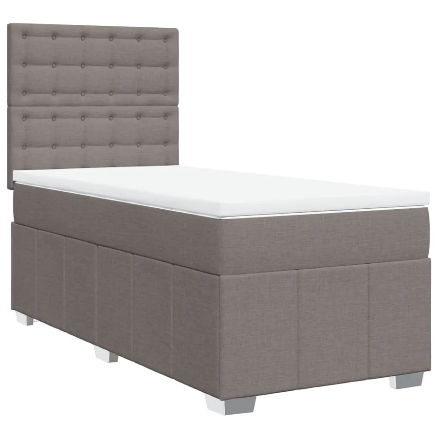 Sommier à lattes de lit avec matelas Taupe 100x200 cm Tissu - 2