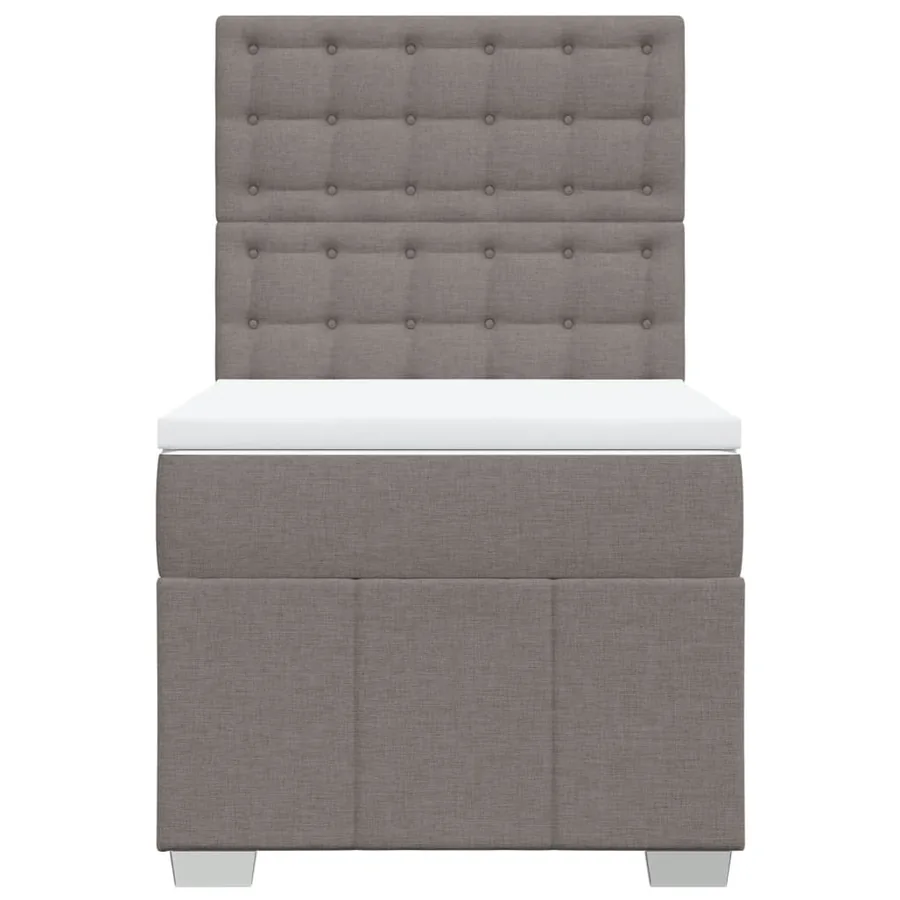 Sommier à lattes de lit avec matelas Taupe 100x200 cm Tissu - 4