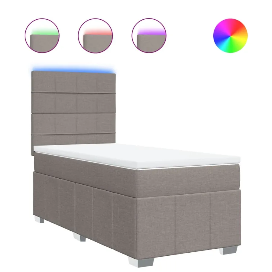 Sommier à lattes de lit avec matelas Taupe 100x200 cm Tissu - 2
