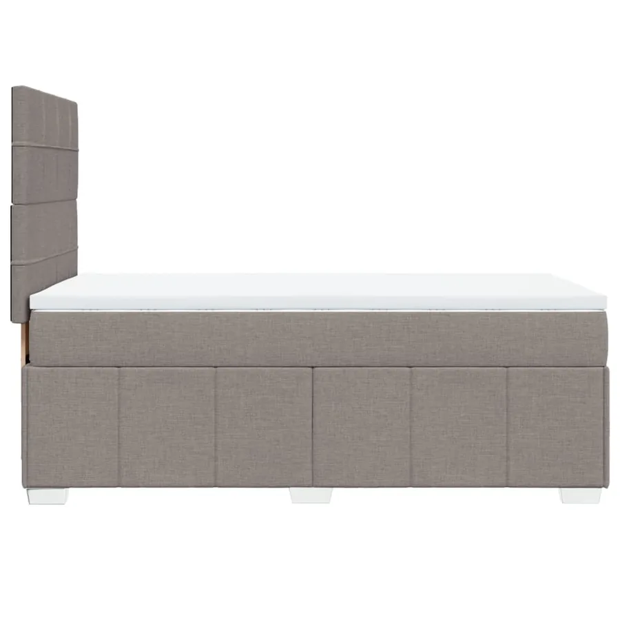 Sommier à lattes de lit avec matelas Taupe 100x200 cm Tissu - 7