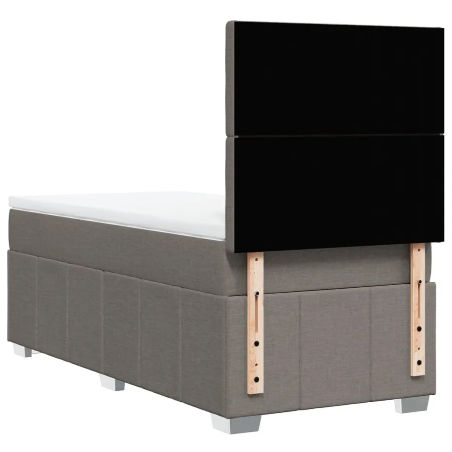 Sommier à lattes de lit avec matelas Taupe 100x200 cm Tissu - 8