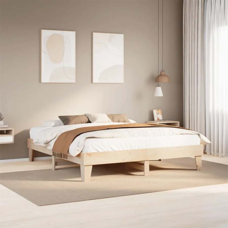 Cadre de lit sans matelas 200x200 cm bois massif de pin