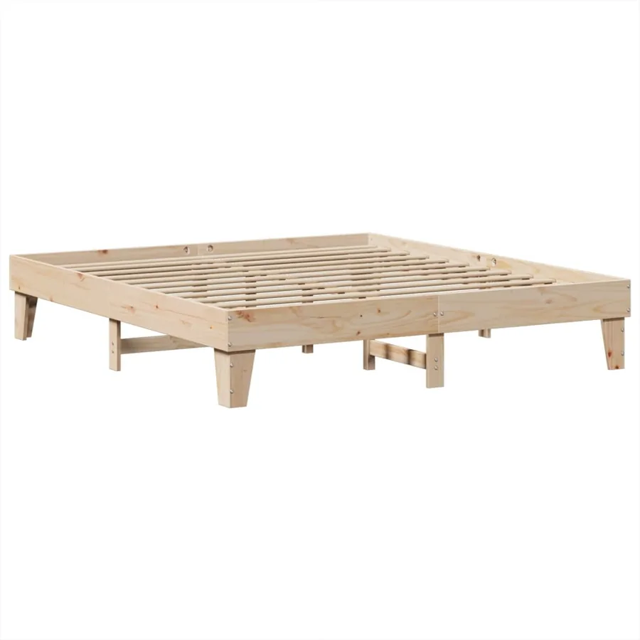 Cadre de lit sans matelas 200x200 cm bois massif de pin - 3