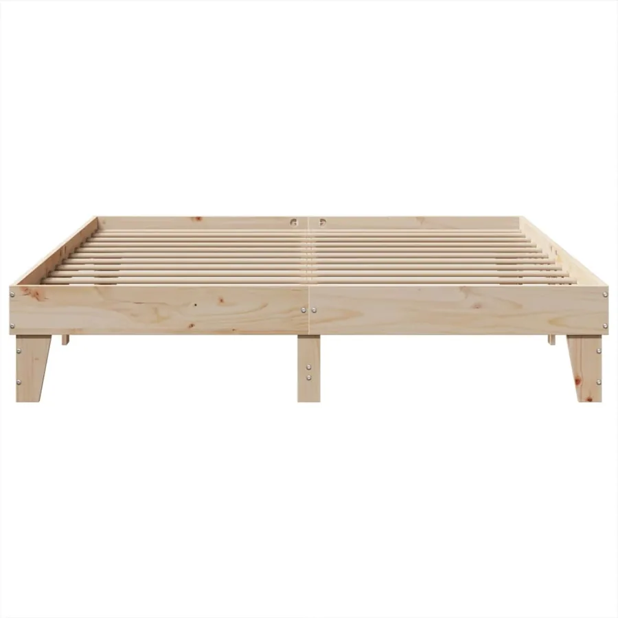 Cadre de lit sans matelas 200x200 cm bois massif de pin - 4