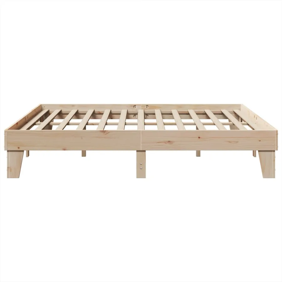 Cadre de lit sans matelas 200x200 cm bois massif de pin - 5