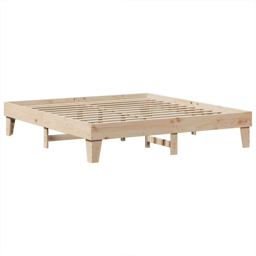 Cadre de lit sans matelas 200x200 cm bois massif de pin - 6