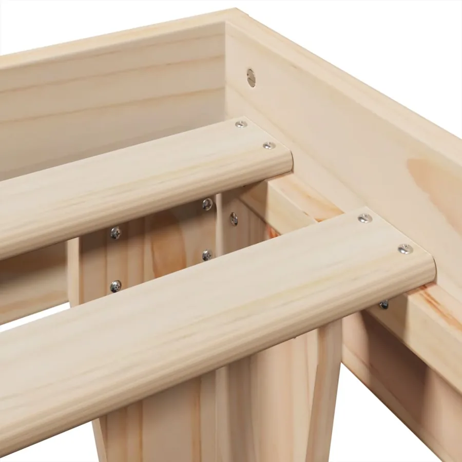 Cadre de lit sans matelas 200x200 cm bois massif de pin - 7