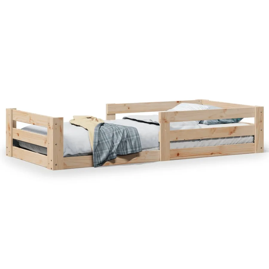 Cadre de lit sans matelas 100x200 cm bois massif de pin - 2