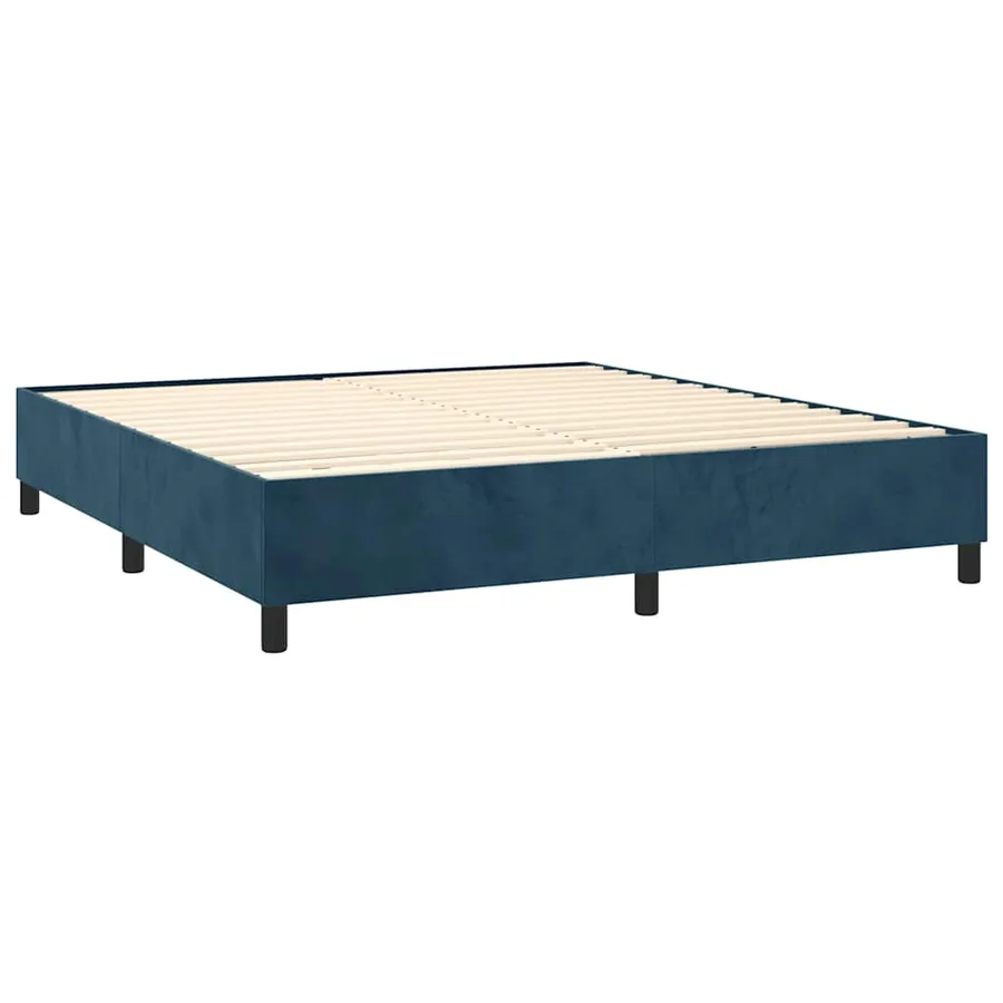 Sommier à lattes de lit avec matelas LED Bleu foncé 180x200 cm - 5