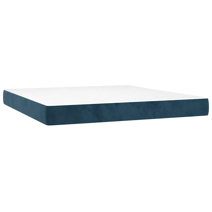 Sommier à lattes de lit avec matelas LED Bleu foncé 180x200 cm - 6