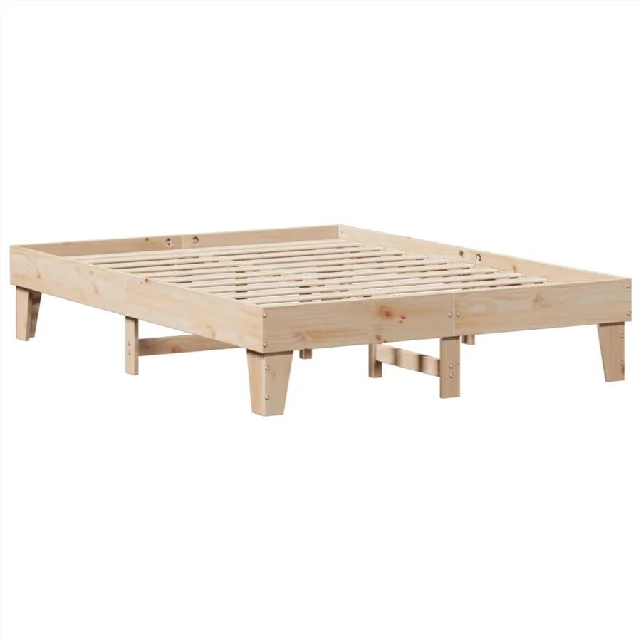 Cadre de lit sans matelas 140x200 cm bois massif de pin - 3