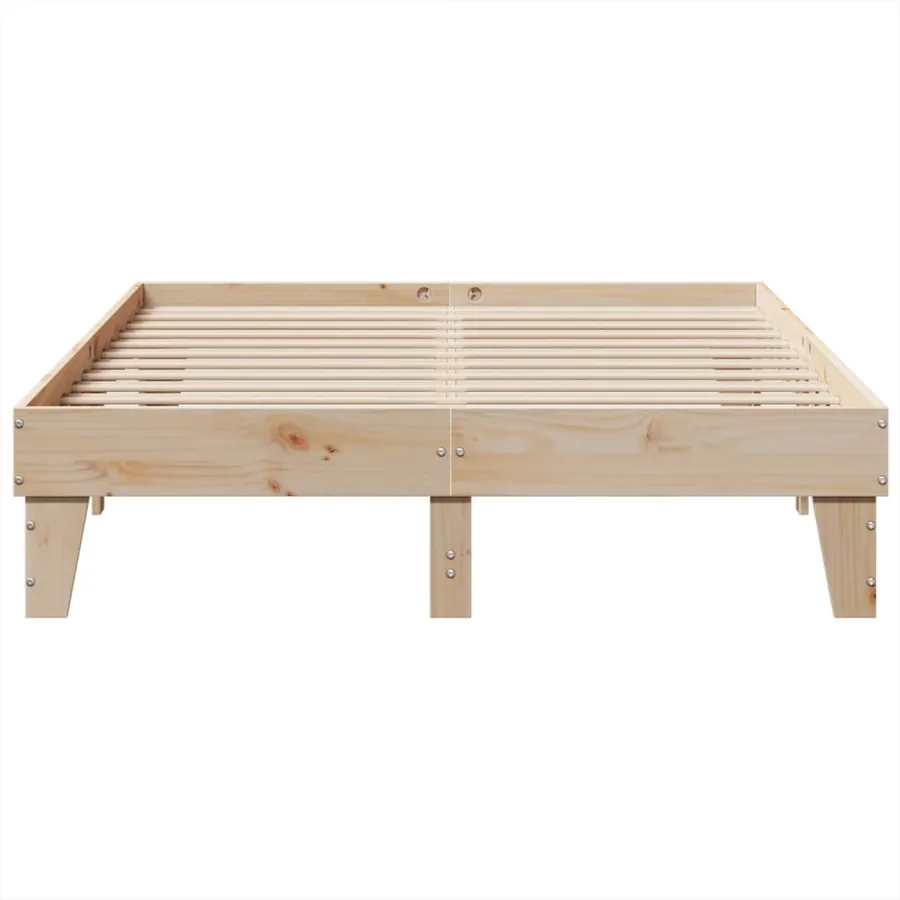 Cadre de lit sans matelas 140x200 cm bois massif de pin - 4