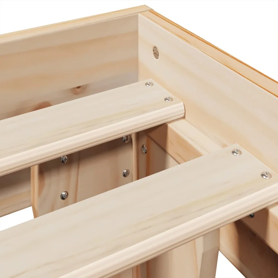 Cadre de lit sans matelas 140x200 cm bois massif de pin - 7