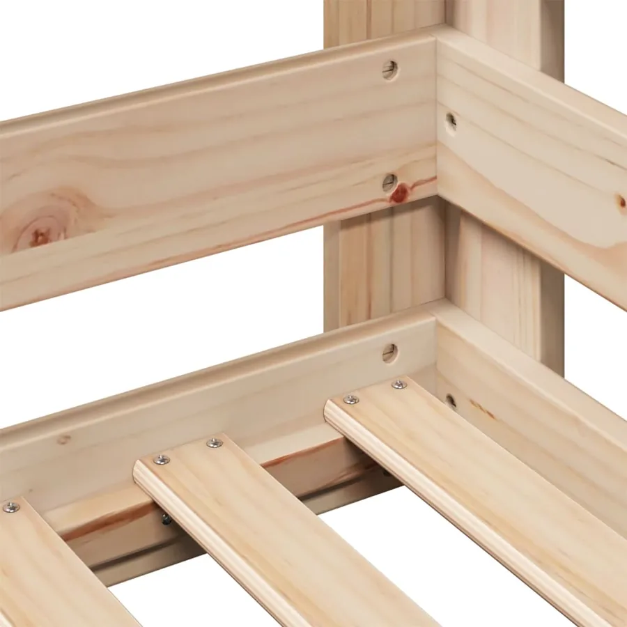 Cadre de lit sans matelas 80x200 cm bois massif de pin - 7