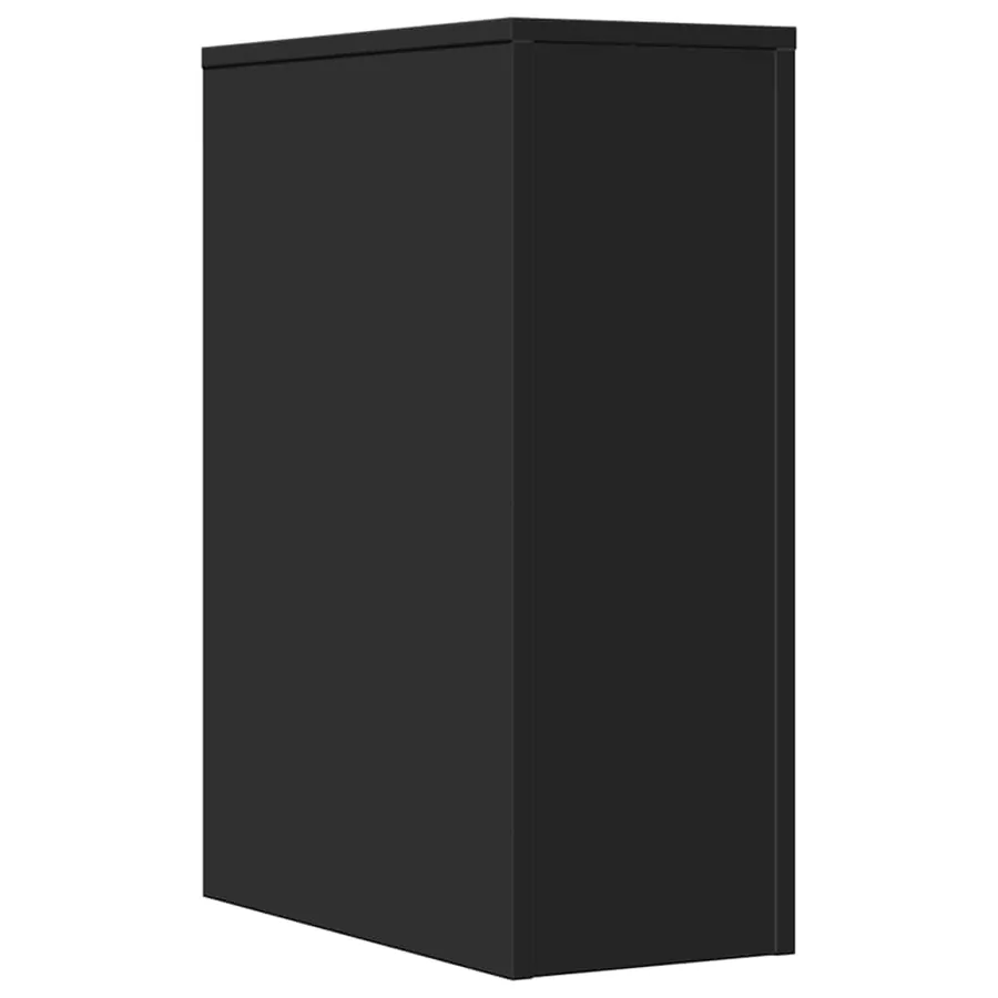 Armoire de salle de bain étroite avec roulettes noir - 6