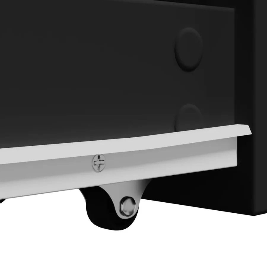 Armoire de salle de bain étroite avec roulettes noir - 8
