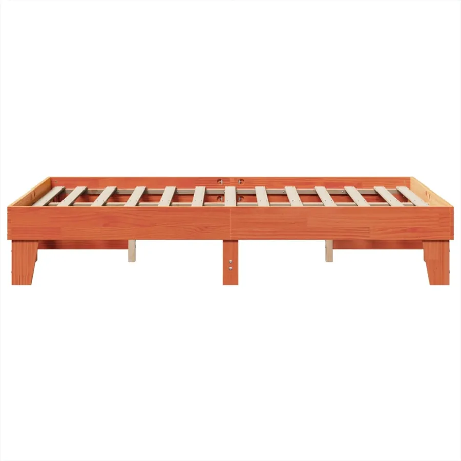 Cadre de lit sans matelas cire marron 120x200cm bois pin massif - 5