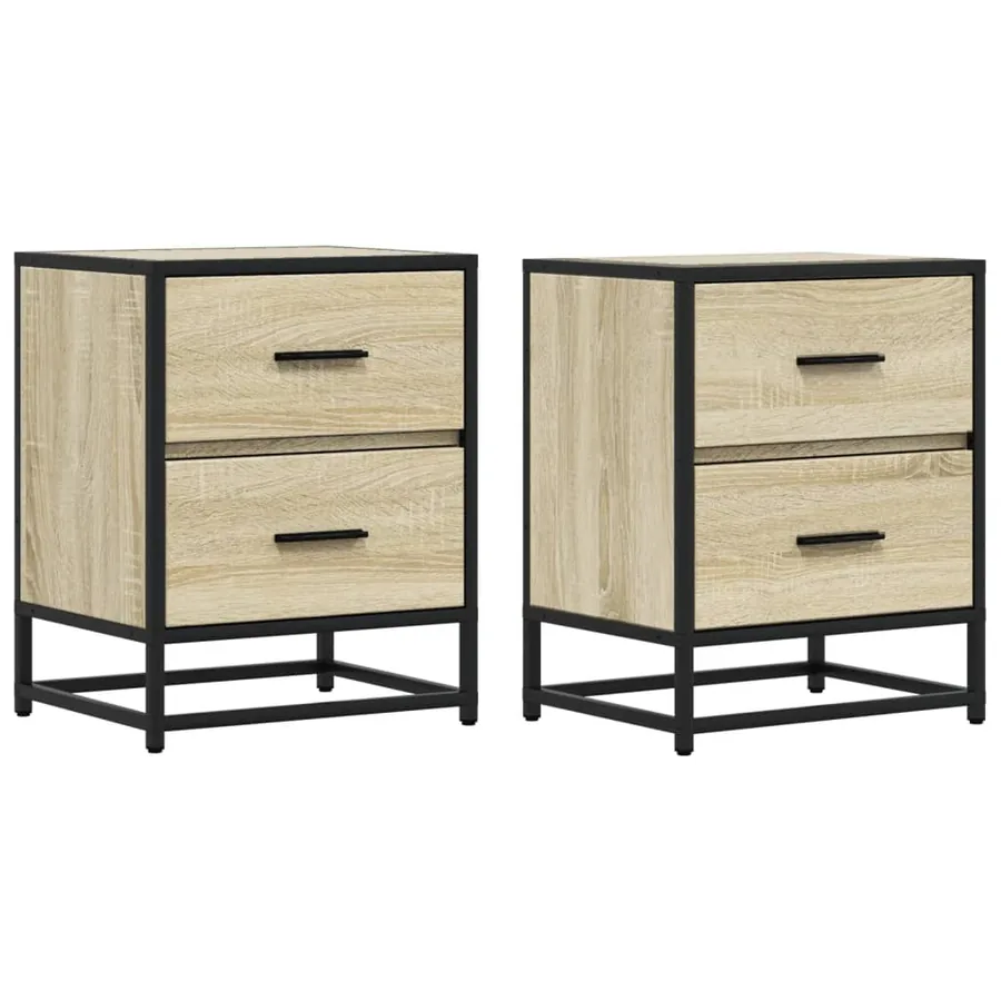 Tables de chevet 2 pcs chêne sonoma 40x31x50 cm bois ingénierie - 2