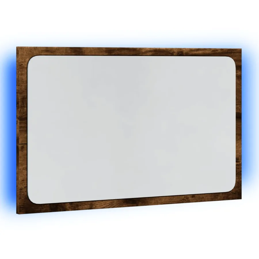 Miroir de salle de bain à LED chêne sonoma bois d'ingénierie - 5