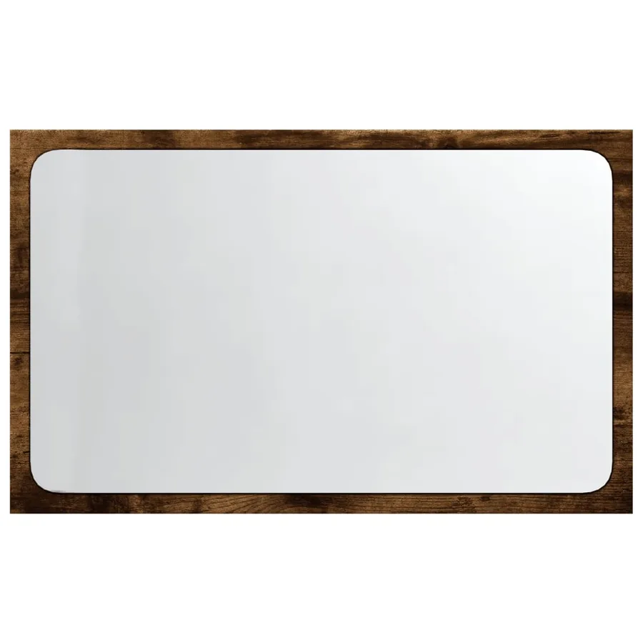 Miroir de salle de bain à LED chêne sonoma bois d'ingénierie - 6