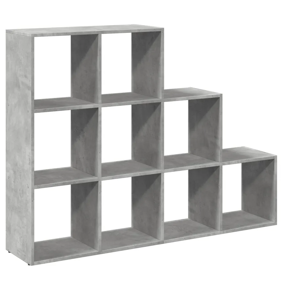 Étagère séparatrice de pièce à 3 niveaux gris béton - 2