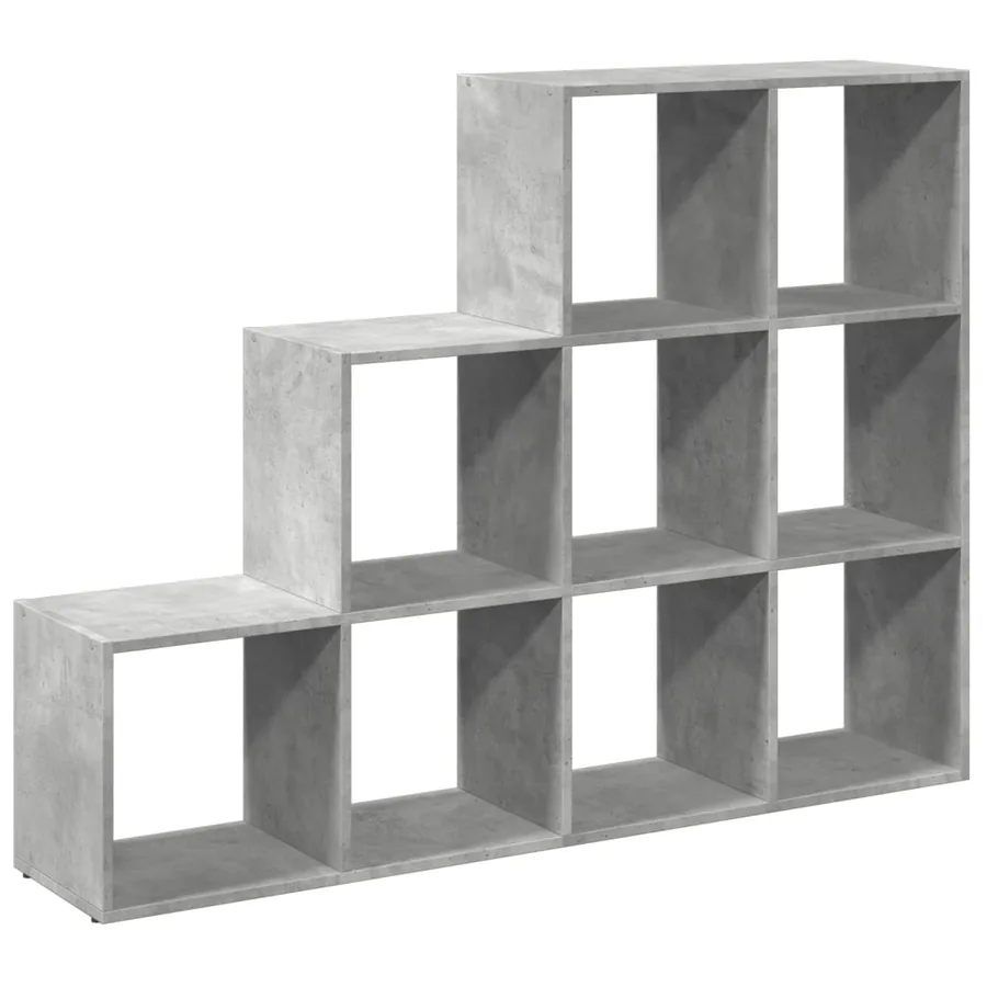 Étagère séparatrice de pièce à 3 niveaux gris béton - 6