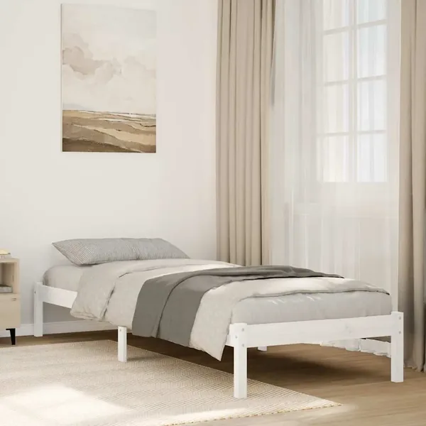Cadre de lit extra long sans matelas 90x210 cm bois massif pin