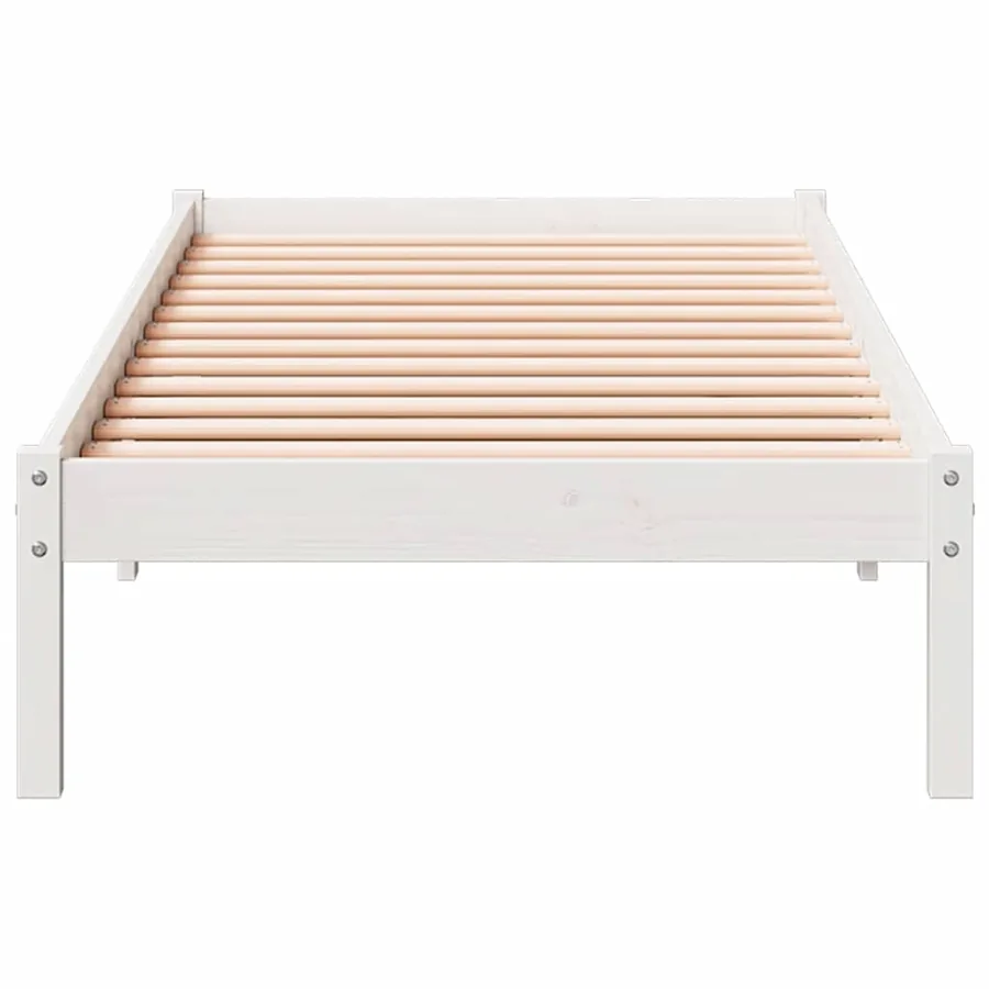 Cadre de lit extra long sans matelas 90x210 cm bois massif pin - 4