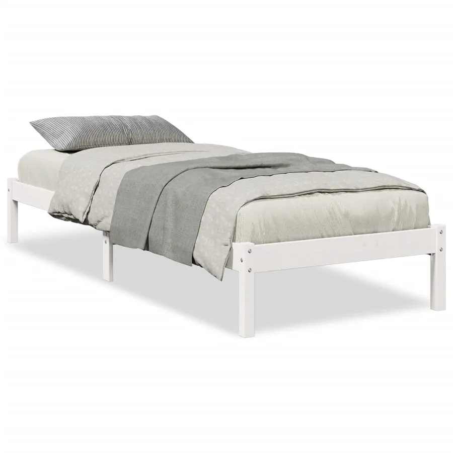 Cadre de lit extra long sans matelas 80x220 cm bois massif pin - 2