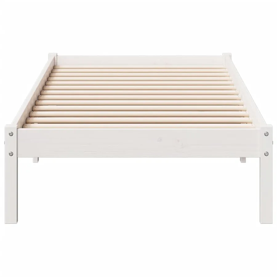 Cadre de lit extra long sans matelas 80x210 cm bois massif pin - 4