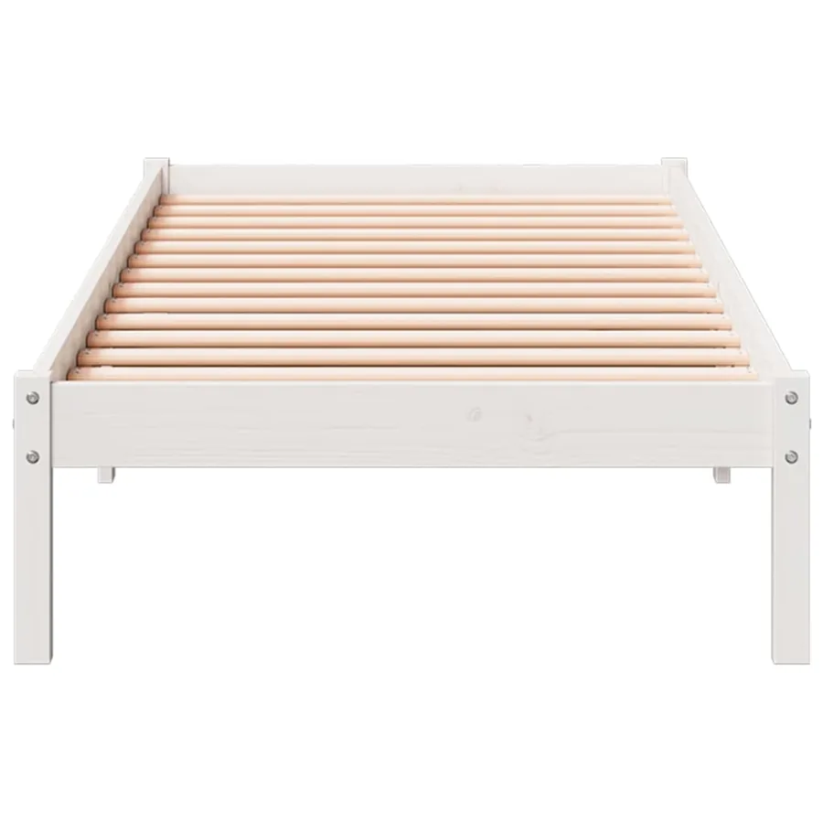 Cadre de lit extra long sans matelas 90x220 cm bois massif pin - 4