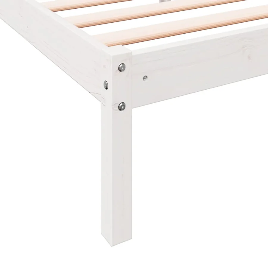 Cadre de lit extra long sans matelas 90x220 cm bois massif pin - 7