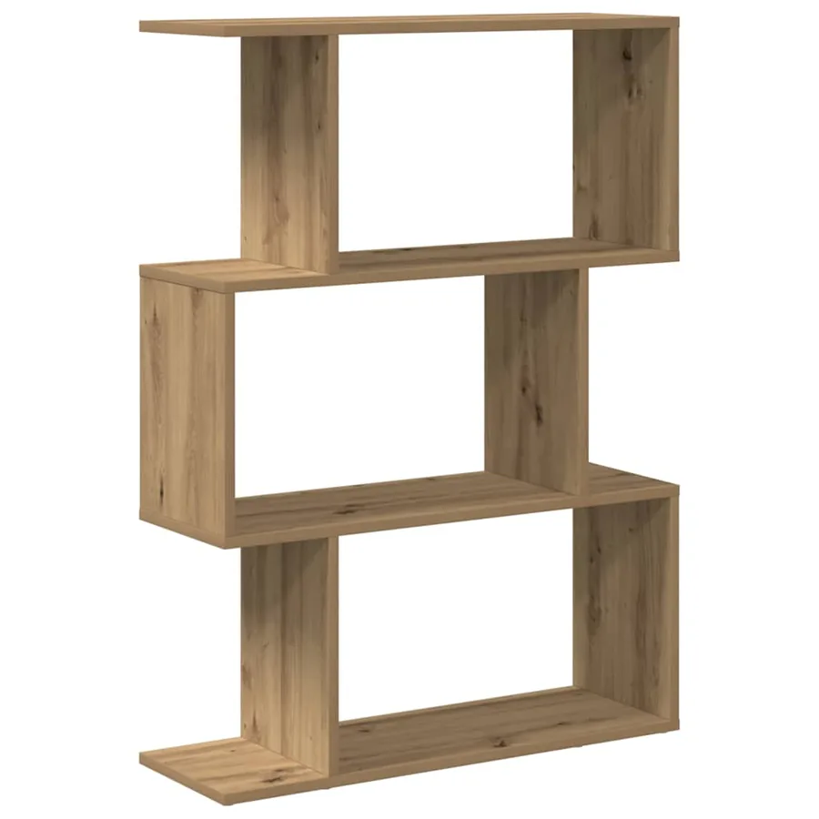 Étagère séparatrice de pièce à 3 niveaux chêne artisanal - 2