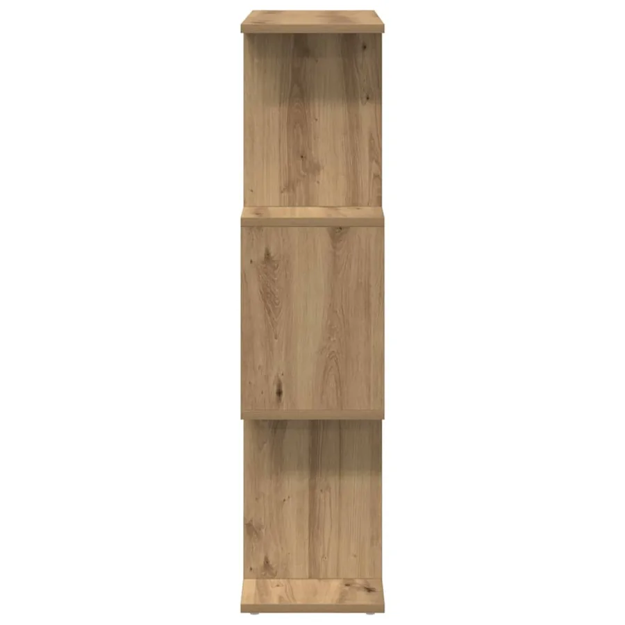 Étagère séparatrice de pièce à 3 niveaux chêne artisanal - 7