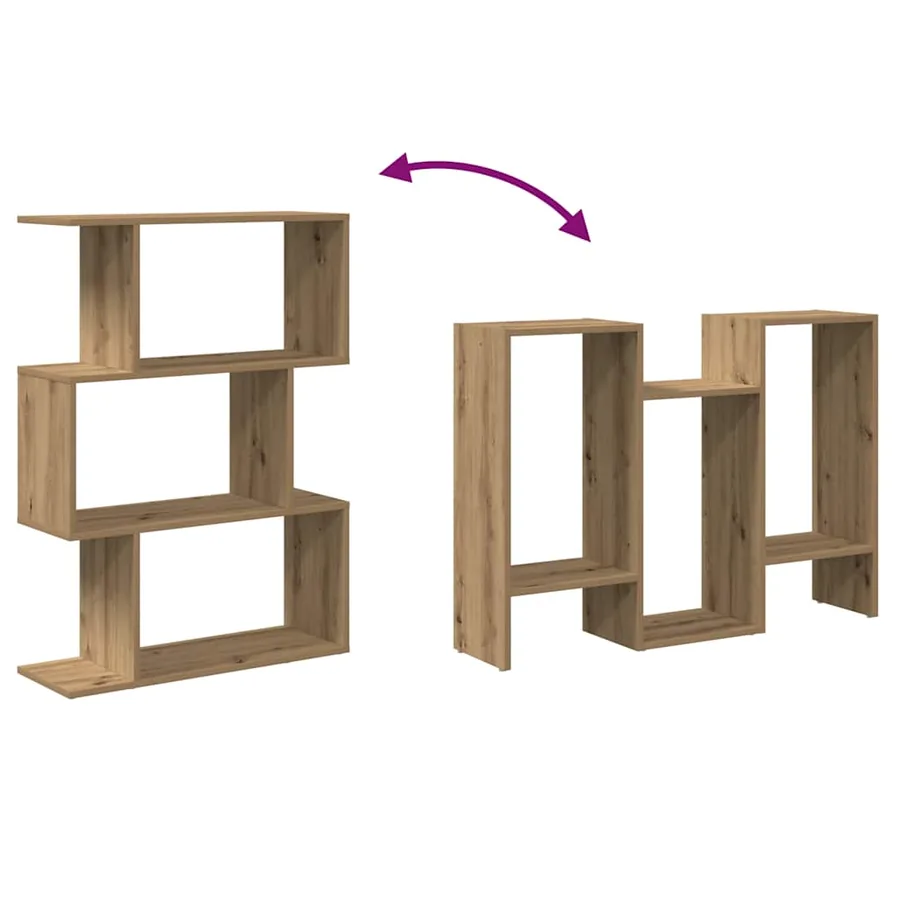 Étagère séparatrice de pièce à 3 niveaux chêne artisanal - 9