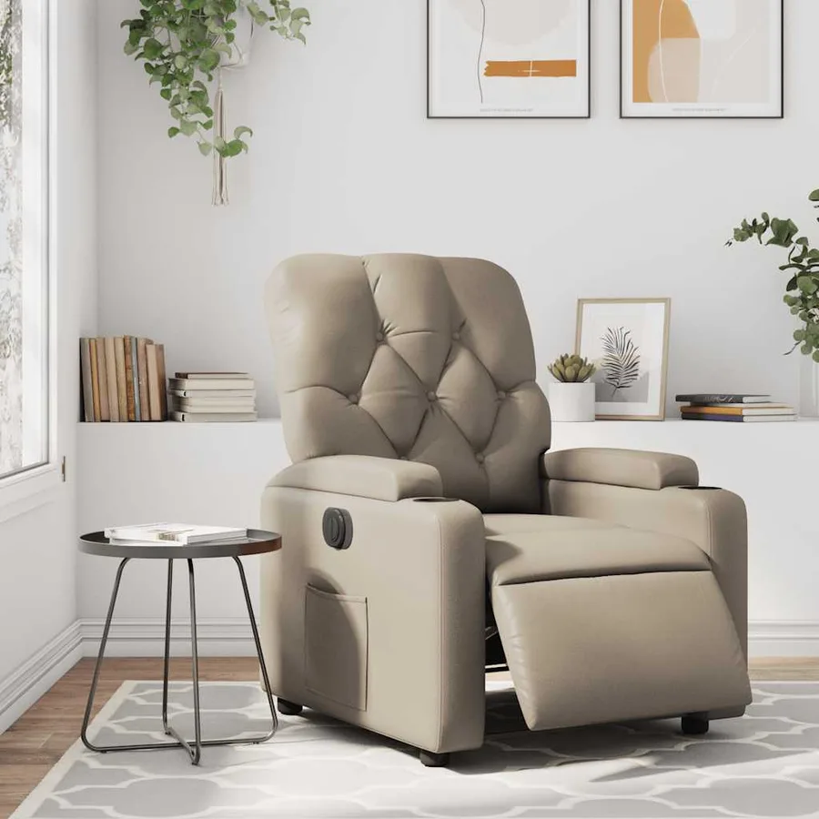 Fauteuil inclinable électrique Cappuccino Similicuir - 15