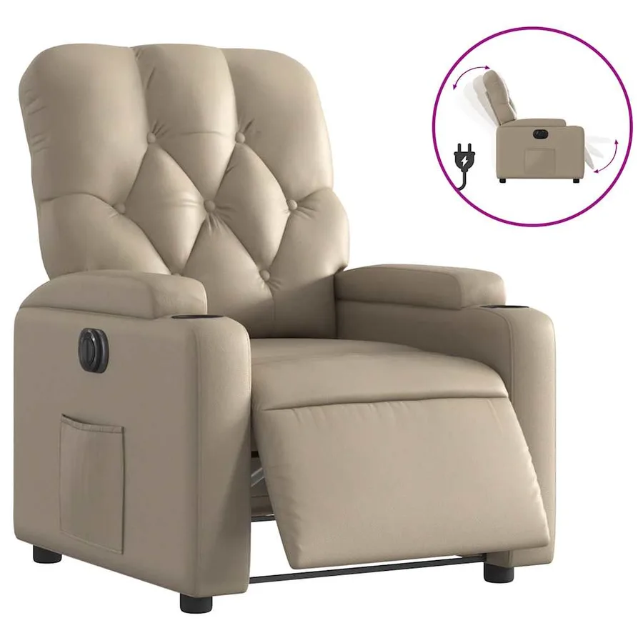 Fauteuil inclinable électrique Cappuccino Similicuir - 2