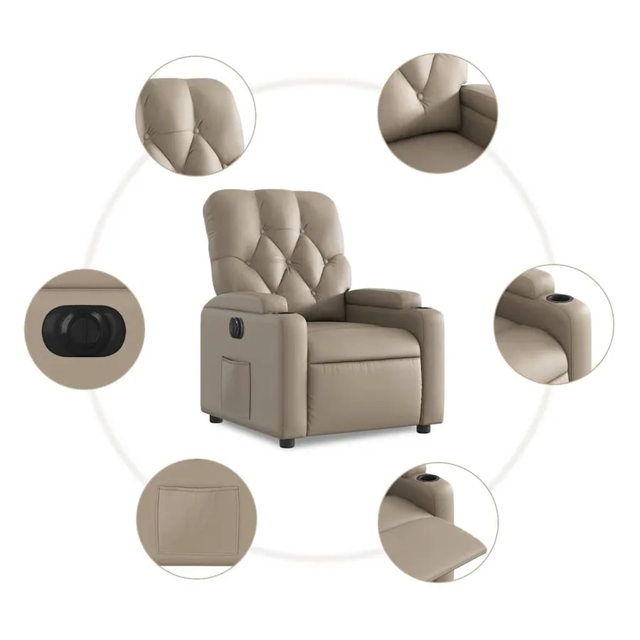Fauteuil inclinable électrique Cappuccino Similicuir - 8
