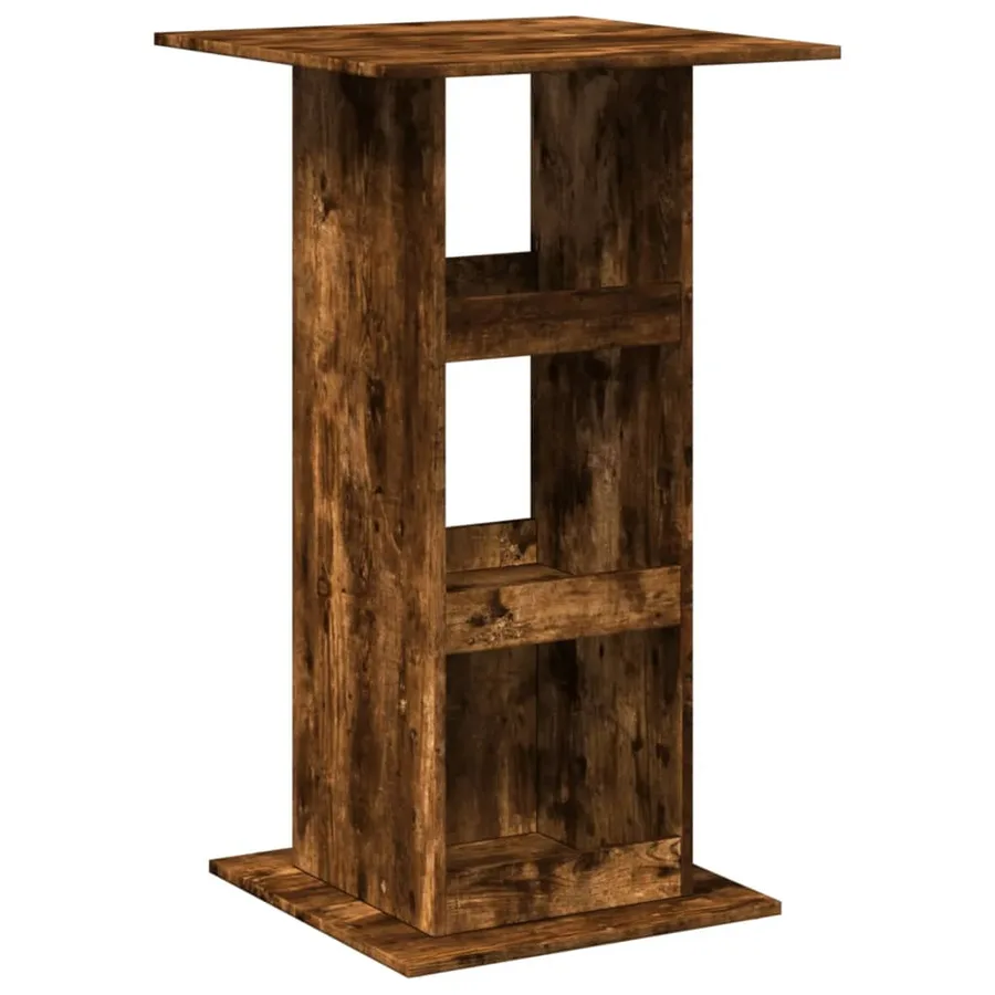 Table de bar avec rangement chêne fumé bois d’ingénierie - 2
