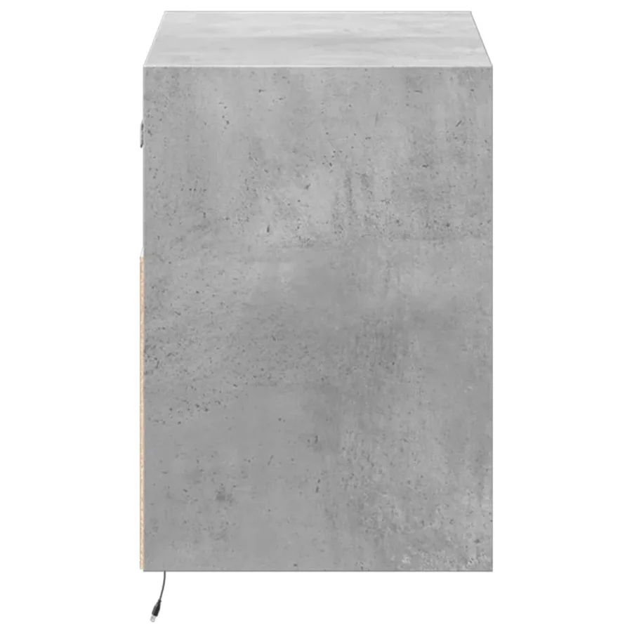 Meuble TV mural avec lumières LED gris béton 80x31x45 cm - 7