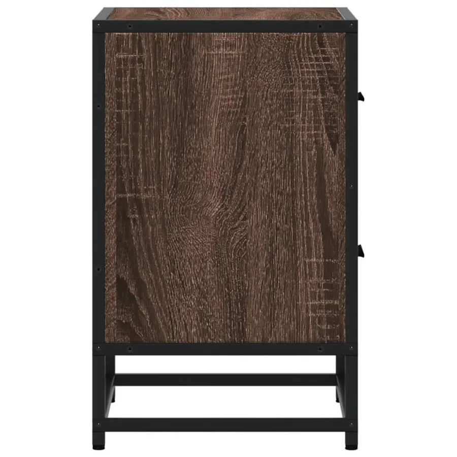 Table de chevet chêne marron 40x31x50 cm bois d'ingénierie - 6